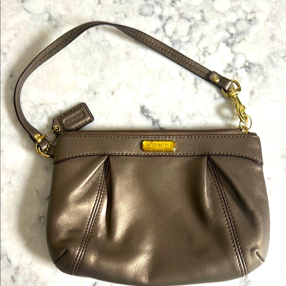 Coach Metallic Bronze Wristlet